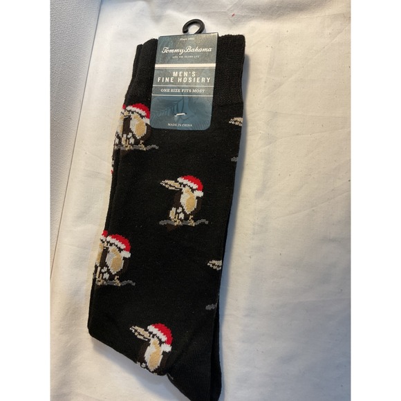 Tommy Bahama Men's Holiday Toucan Socks Christmas Santa Hat One Size - Picture 1 of 4